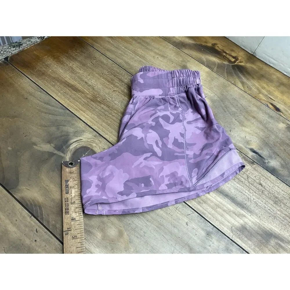 Lululemon Hotty Hot Shorts Pink Camo 4”Lined Size 4